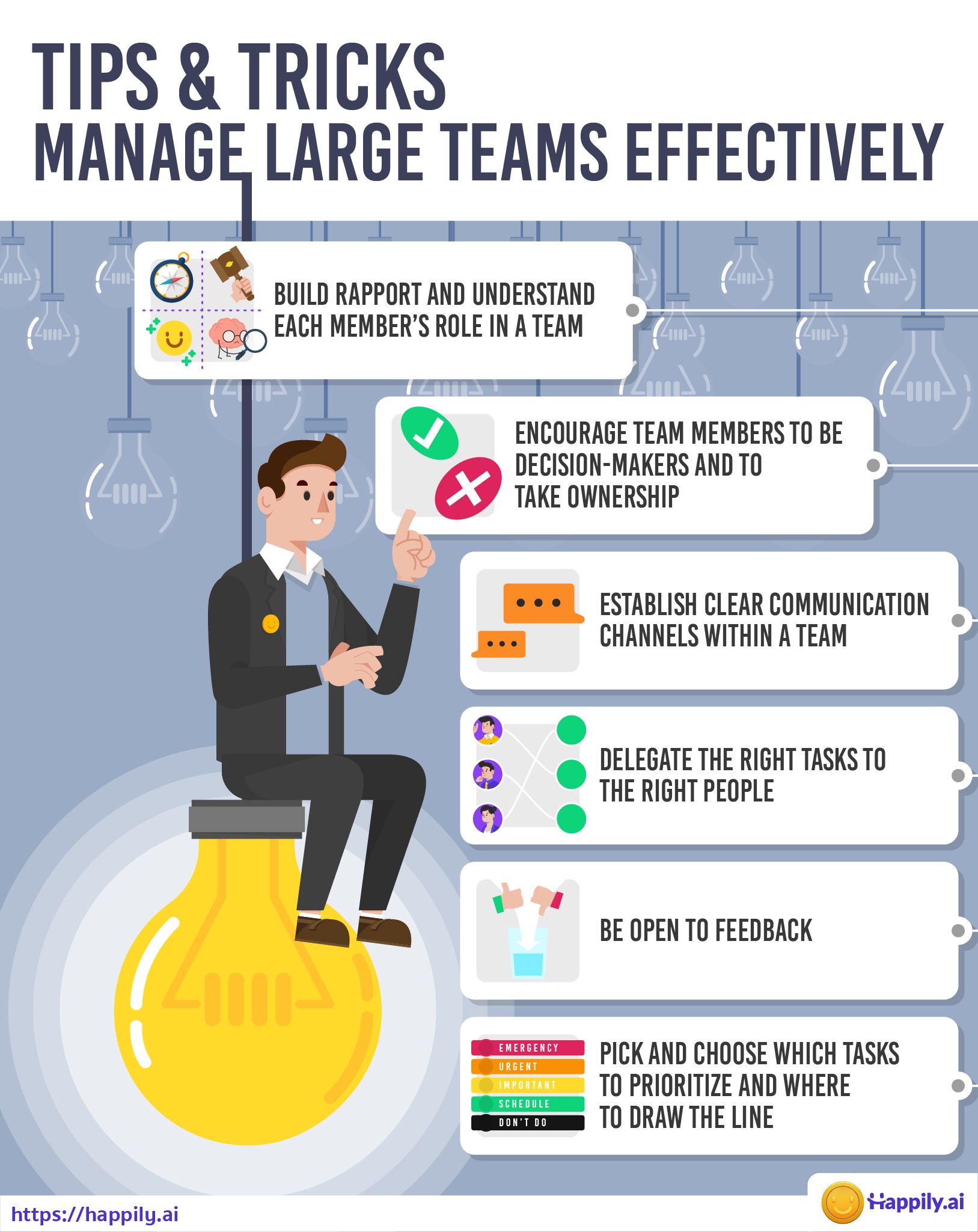 Tips and tricks to manage large teams effectively